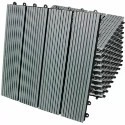 Monster Shop 33 X WPC Decking Floor Tiles 30x30cm - Grey