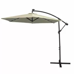 Monster Shop Cream 3m LED Cantilever Parasol