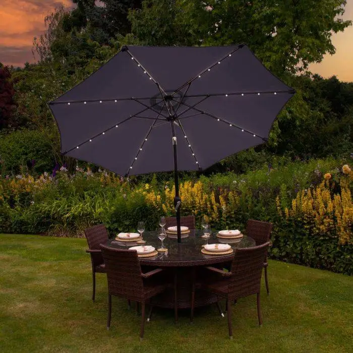 Monster Shop Grey 2.7m LED Tilt Parasol 5 Monster Shop Grey 2.7m LED Tilt Parasol - Image 3