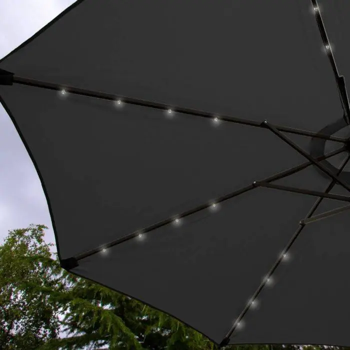 Monster Shop Grey 2.7m LED Tilt Parasol 8 Monster Shop Grey 2.7m LED Tilt Parasol - Image 6