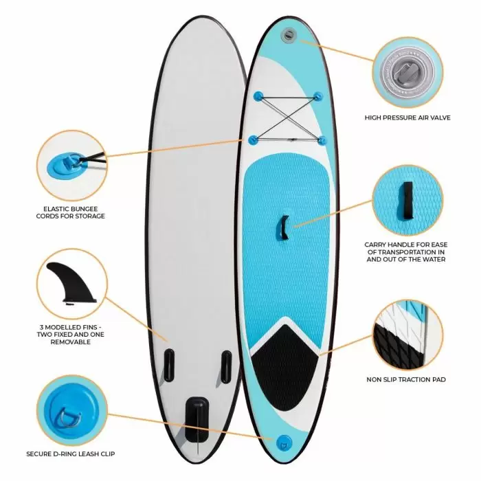 Monster Shop 10ft Blue Inflatable Paddle Board 4 Monster Shop 10ft Blue Inflatable Paddle Board - Image 2