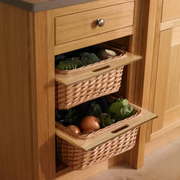 KuKoo 3 X Pull Out Wicker Kitchen Baskets 500mm 5 KuKoo 3 X Pull Out Wicker Kitchen Baskets 500mm - Image 3