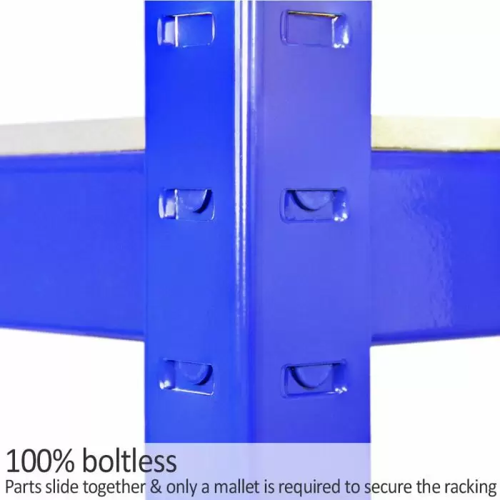 Monster Racking T-Rax Metal Storage Shelves, Blue, 90cm W, 45cm D, Set Of 5 7 Monster Racking T-Rax Metal Storage Shelves, Blue, 90cm W, 45cm D, Set Of 5 - Image 5