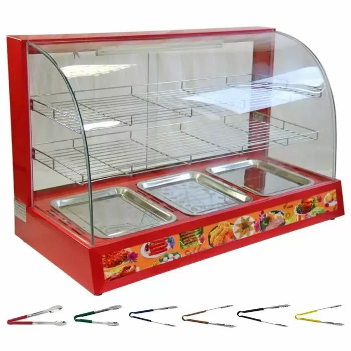 KuKoo 90cm Wide Glass Food Warmer & 6 Tongs 3 KuKoo 90cm Wide Glass Food Warmer & 6 Tongs