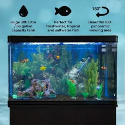 MonsterShop Aquarium Fish Tank & Cabinet With Complete Starter Kit - Black Tank & Black Gravel 10 MonsterShop Aquarium Fish Tank & Cabinet With Complete Starter Kit - Black Tank & Black Gravel -Parasol Shop artwork close up main image copy 1.jpg.mst
