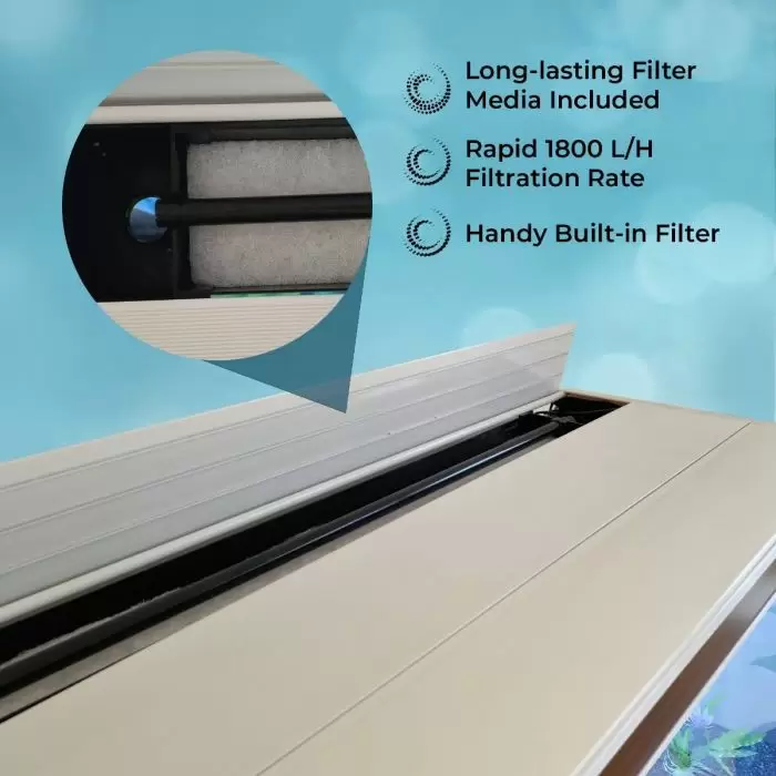 MonsterShop Aquarium Fish Tank & Cabinet With Complete Starter Kit - White Tank & Natural Gravel - Image 6