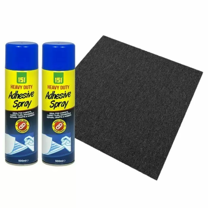MonsterShop Platinum Black Carpet Tiles With Spray Adhesive 3 MonsterShop Platinum Black Carpet Tiles With Spray Adhesive