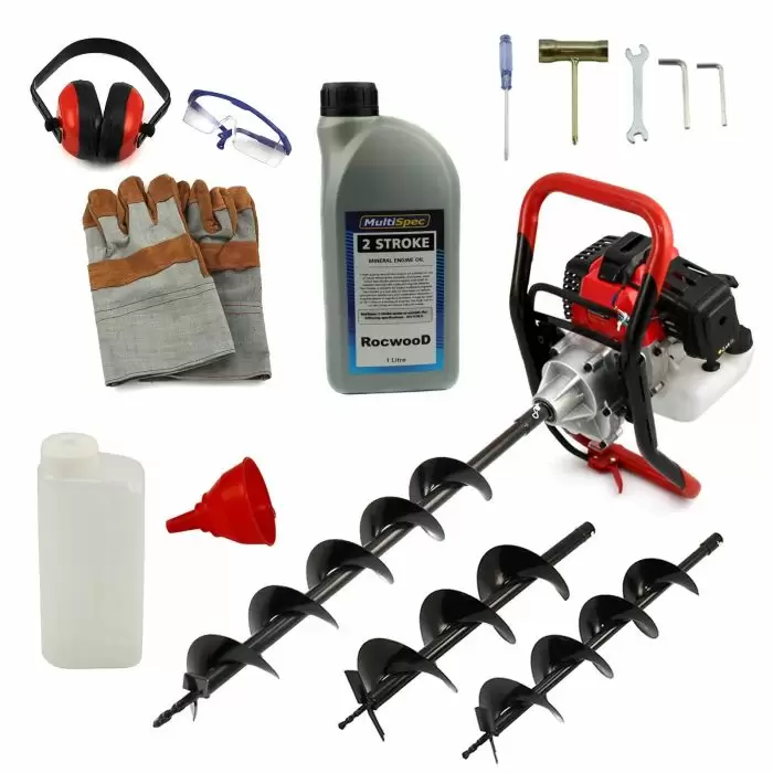 T-Mech 52cc Petrol Earth Auger & 1L 2 Stroke Engine Oil 3 T-Mech 52cc Petrol Earth Auger & 1L 2 Stroke Engine Oil