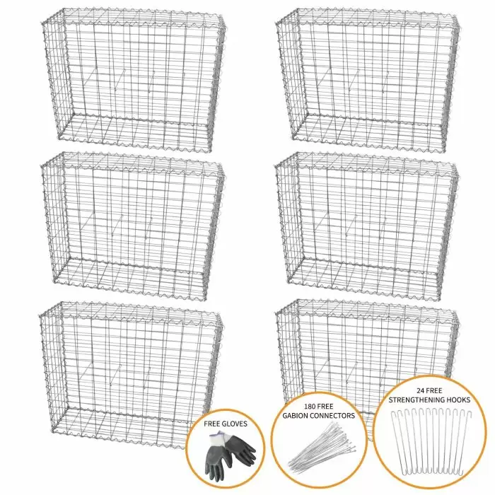 MonsterShop Gabion Baskets 100 X 80 X 30cm / 6 Pack 7 MonsterShop Gabion Baskets 100 X 80 X 30cm / 6 Pack - Image 5