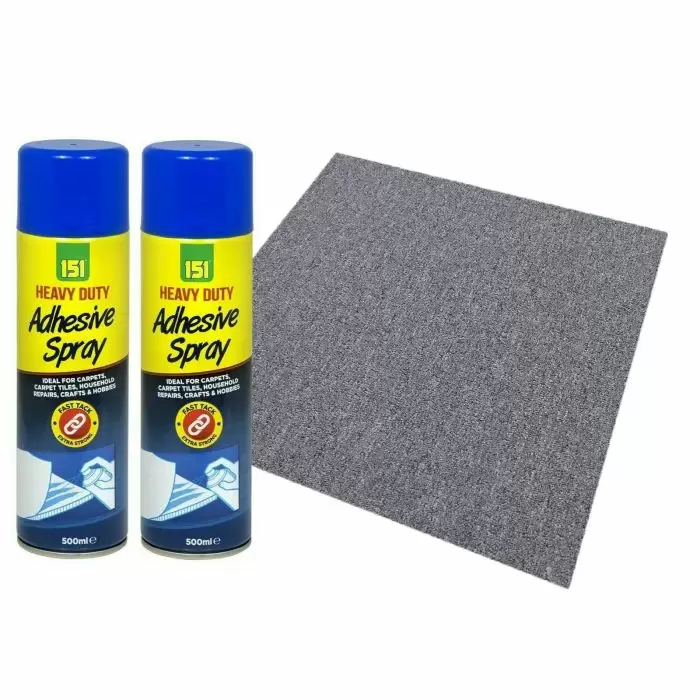 MonsterShop Platinum Grey Carpet Tiles With Spray Adhesive 3 MonsterShop Platinum Grey Carpet Tiles With Spray Adhesive