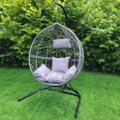 Jardi Grey Egg Chair -Parasol Shop grey rattan egg chair 28007 002