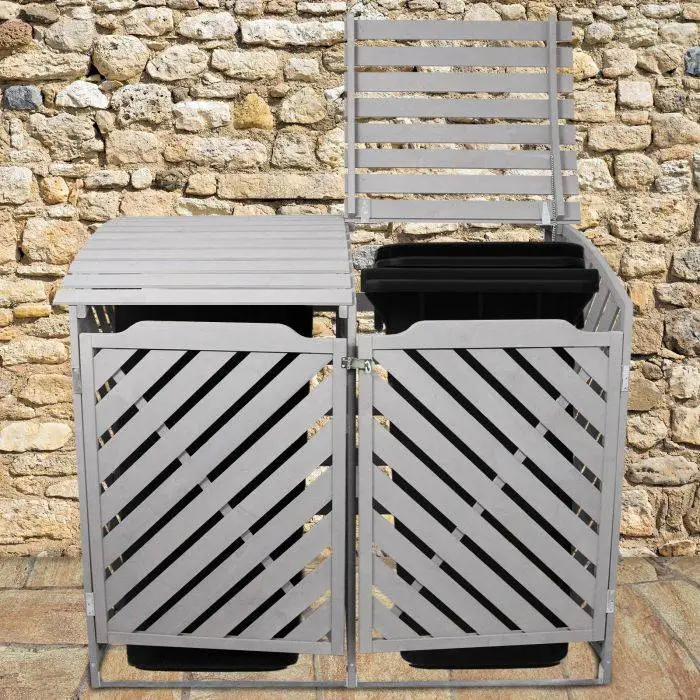 MonsterShop Grey Wash Double Wheelie Bin Storage 6 MonsterShop Grey Wash Double Wheelie Bin Storage - Image 4