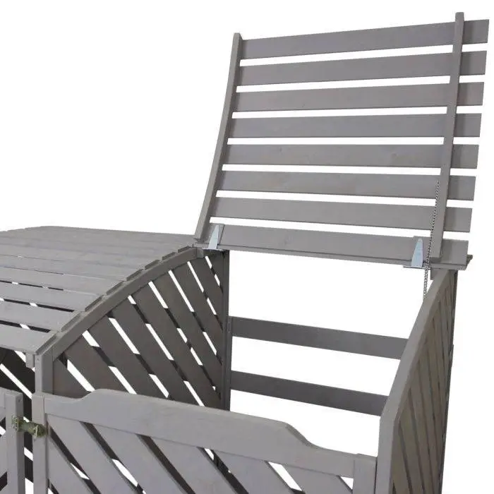 MonsterShop Grey Wash Double Wheelie Bin Storage 5 MonsterShop Grey Wash Double Wheelie Bin Storage - Image 3