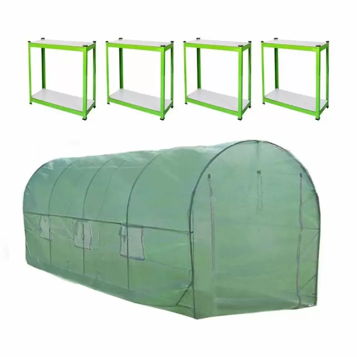 MonsterShop Polytunnel 19mm 5m X 2m With Racking 3 MonsterShop Polytunnel 19mm 5m X 2m With Racking