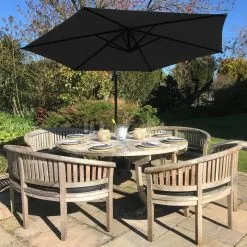 MonsterShop Black Cantilever Parasol & Square Base 10 MonsterShop Black Cantilever Parasol & Square Base -Parasol Shop parasol black square base 28115 002