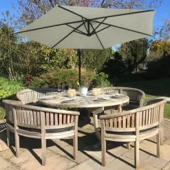 MonsterShop Cream Cantilever Parasol & Square Base -Parasol Shop parasol cream square base 28119 002