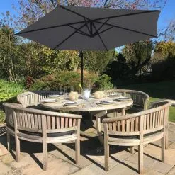 MonsterShop Grey Cantilever Parasol & Square Base -Parasol Shop parasol grey square base 28121 002