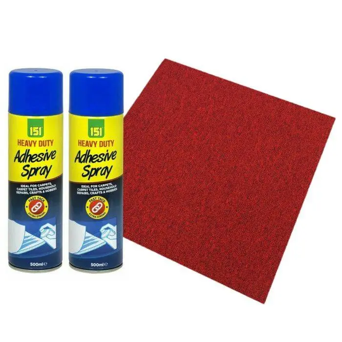 MonsterShop Platinum Red Carpet Tiles With Spray Adhesive 3 MonsterShop Platinum Red Carpet Tiles With Spray Adhesive