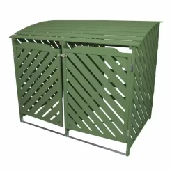 MonsterShop Sage Green Double Wheelie Bin Storage
