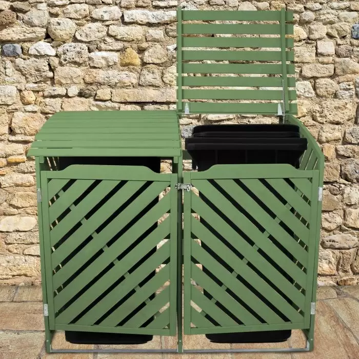 MonsterShop Sage Green Double Wheelie Bin Storage 5 MonsterShop Sage Green Double Wheelie Bin Storage - Image 3