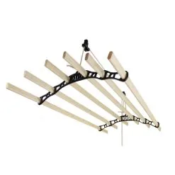 MonsterShop Clothing Airer Ceiling Pulley - Black - 2.4m